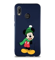 Huawei P20 Lite Soft Premier Kapak Mickey Mouse-G Tasarımlı Silikon Kılıf - Lacivert (Şeffaf)