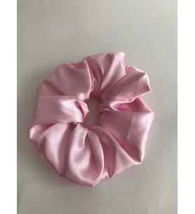 Kadın Pudra Saten Scrunchie Simit Lastikli Toka