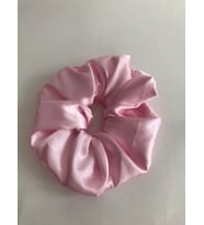 Kadın Pudra Saten Scrunchie Simit Lastikli Toka