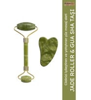 Yeşim Taşı Masaj Aleti ve Gua Sha Yüz Bakım Taşı Seti
