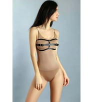 Deri Fantezi Sütyen, Fantazi Göğüs Üzeri Deri Harness - BRF1020