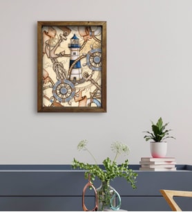 BK Gift Otel Odası Konseptli Doğal Masif Ahşap Çerçeveli Tablo 45x65cm-121