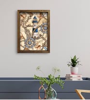BK Gift Otel Odası Konseptli Doğal Masif Ahşap Çerçeveli Tablo 45x65cm-121