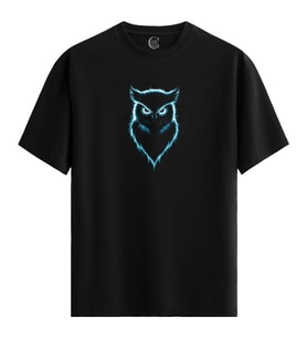 Neon Watcher - %100 Pamuklu Erkek Siyah Tişört - Premium Quality