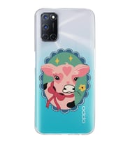 Oppo A52/A72/A92 Uyumlu İnek Tasarımlı Şeffaf Telefon Kılıfı