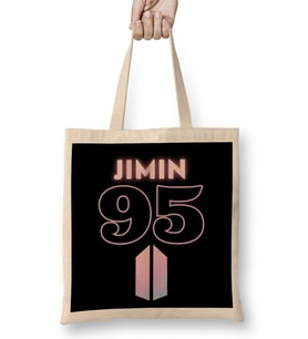 Bts Jimin 95 Logo Bez Çanta Uzun Saplı
