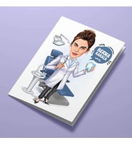 Kişiye Özel Diş Hekimi Kadın Karikatürlü Tebrik Kartı