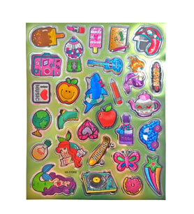 Metalik Sticker Stiker Defter Planlayıcı Etiket (QS012)-25x20 cm- Dondurma Plak Kask