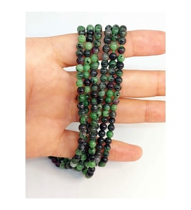 Bileklik Boy Anyolit (RUBİZOİT- RUBYZOİSİT) Taşı Yarım Dizi 4mm (18CM UZUNLUĞUNDADIR)