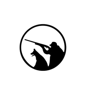 Miyrem Sticker Serisi Nişan Almış Avcı ve Köpeği Sticker (Siyah)