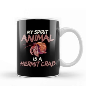 Cute & Funny My Spirit Animal Is a Hermit Crab Kupa Bardak Porselen