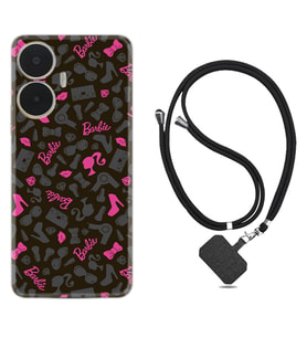 Realme C55 Kılıf Resimli Boyun Askılı İpli Desenli Silikon Barbie and Shoes 1413