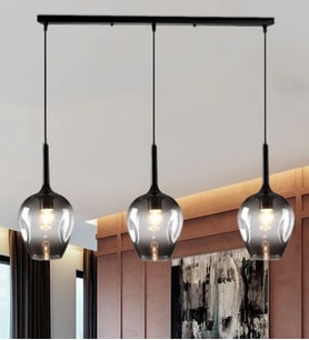 3Lü Yuvarlak ve Sıralı Siyah Gold Modern Genç Odası Yatak odası Retro Salon Avize 3223-W83-2B-VY (Füme-Siyah)