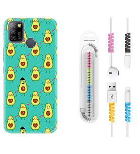 INFINIX Smart 4 5 6 Zero 8 S5 Pro Kılıf Kablo Koruma Spiral Silikon Oynayan Avokadolar 1770