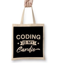 Coding Is My Cardio Bez Çanta Uzun Saplı