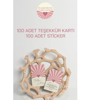 100 Adet Teşekkür Kartı ve 100 adet Teşekkür Sticker PYTKSVTK25