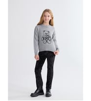 LCW Kids Siyah Beli Lastikli Kadife Kız Çocuk Tayt