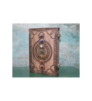 Kişiye Özel Taşlı Deri Defter - 26x18cm