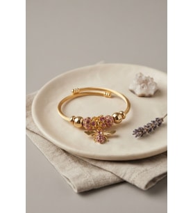 Pembe Arı Model Gold Renk Charm Bileklik TJ-BB8689