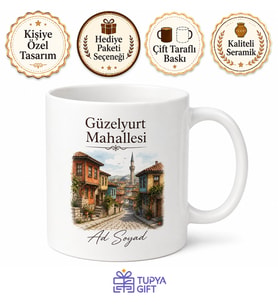 Mahalle İsmi Yazılı Memleket Baskılı Kupa Bardak Özel Tasarım Hediye