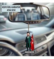 Kişiye Özel Avukat Karikatür Ayna Süsü – Hukukçulara Özel Araç İçi Hediyelik