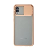Samsung Galaxy A02 Kılıf Palm Buzlu Kamera Sürgülü Silikon - Pembe