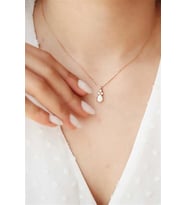 Minimal Opal Taşlı 925 Ayar Gümüş Kolye