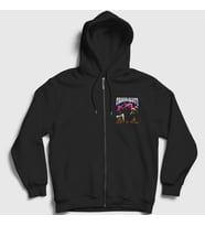 Presmono Unisex Siyah Lightning Astroworld Travis Scott Fermuarlı Kapüşonlu Sweatshirt 42855tt