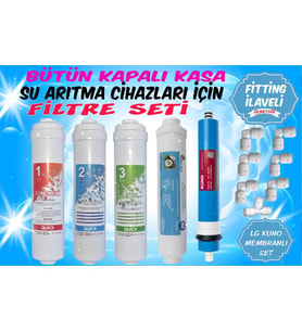 Kapalı Kasa Su Arıtma Cihazı Filtresi 5li Filtre Seti Membranlı
