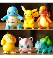 Pokemon Rakamlar Anime Modeli 6 Stilleri Pikachu Charmander Psyduck Squirtle Jigglypuff Bulbasaur