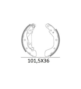 CHEVROLET KALOS- HB- 04/05; ARKA FREN PABUCU (101,5X36) (DAIWA) 93740252 5125-6360
