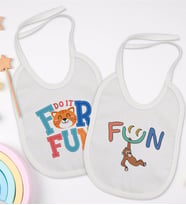 BK Kids Fun Tasarımlı 2’li Beyaz Mama Önlüğü-1