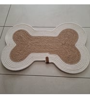Hasır Jüt Kedi Köpek Mama Paspası, %100 El Yapımı, Pamuk, Hasır, Jüt