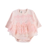 Civil Baby Fırfır Tüllü 3-12 Ay Çıtçıtlı Badi - Pembe (Somon)