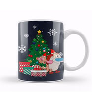 Ren And Stimpy Around The Christmas Tree Kupa Bardak Porselen
