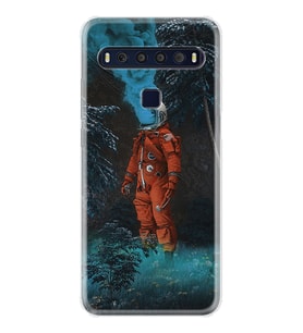 TCL 10L 10 Plus 10SE 20E 20SE 30SE L7 Kılıf Desemli Silikon Astronot Smoke 1769