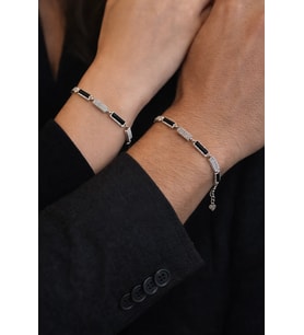 925 Ayar Gümüş Zirkon Taşlı Unisex Bileklik. (1 adet)