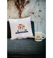 Babalar Günü Hediyesi Kupa Bardak ve Yastık Set (Beyaz)
