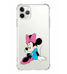 Apple iPhone 11 ProMax Uyumlu Köşe Korumalı Antişok  Kapak Minnie Mouse Tasarımlı Şeffaf  Kılıf