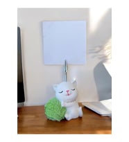 Yeşil Yumak Tutan Oturan Kawaii Kedi Temalı Not Tutacağı Fotoğraf Tutacak Tutucu Ofis Seti Hediyelik