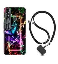 Tecno Spark 6 6 Go 8C 8 Pro 7 7 Pro Kılıf Boyun Askılı Silikon Butterfly Neon 1684