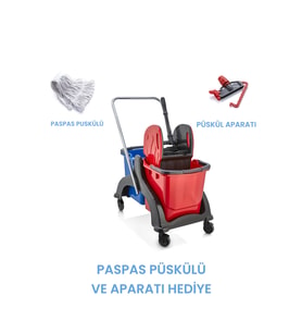 Çift Kovalı Temizlik ve Paspas Arabası Seti, Pratik ve Şık Tasarım