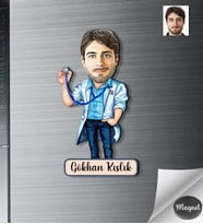 Kişiye Özel Doktor Erkek Ahşap Magnet -9