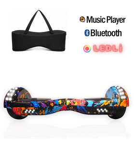 CityMate Elektrikli Kaykay Full Ledli Hoverboard Bluetooth Hoparlörlü 6.5 Inch Çanta Hediyeli D26