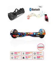 CityMate Elektrikli Kaykay Full Ledli Hoverboard Bluetooth Hoparlörlü 6.5 Inch Çanta Hediyeli D26