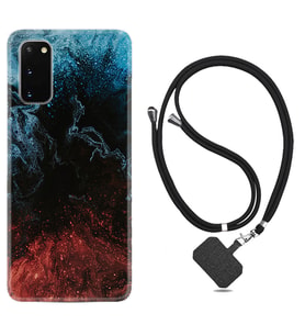 Samsung A02S A03S A10 A12 A13 A21S A22 Kılıf Boyun Askılı Silikon Red Blue Black Abstact 1386