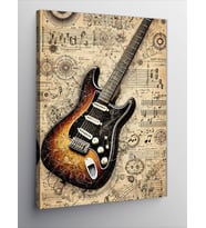 Kanvas Tablo Vintage Elektro Gitar