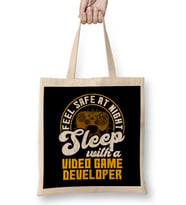 Feel Safe At Night Sleep With Video Game Developer Bez Çanta Uzun Saplı