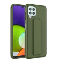 Galaxy A22 4G Kılıf Zore Qstand Katlanabilir Standlı Kılıf (Koyu Yeşil)