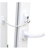 Çelik Halatlı Kilit Pvc Pencere Emniyet Çocuk Güvenlik Kilidi (1 Adet) (Beyaz - Beyaz)